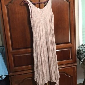 Feminine lace soft pink dress